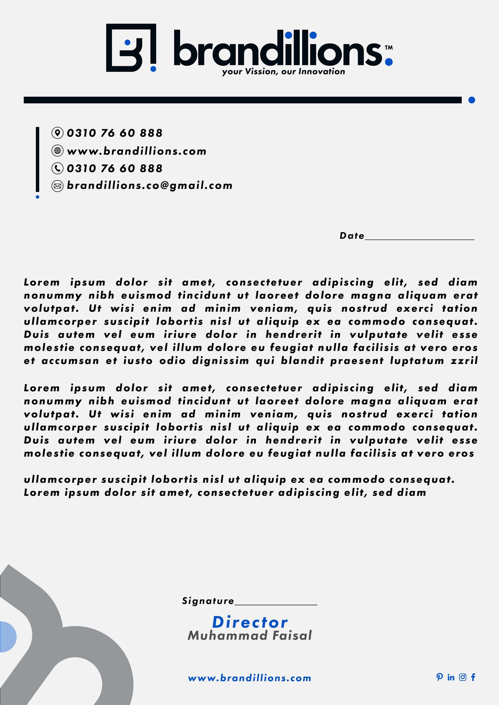 Brandillions branded letterhead template