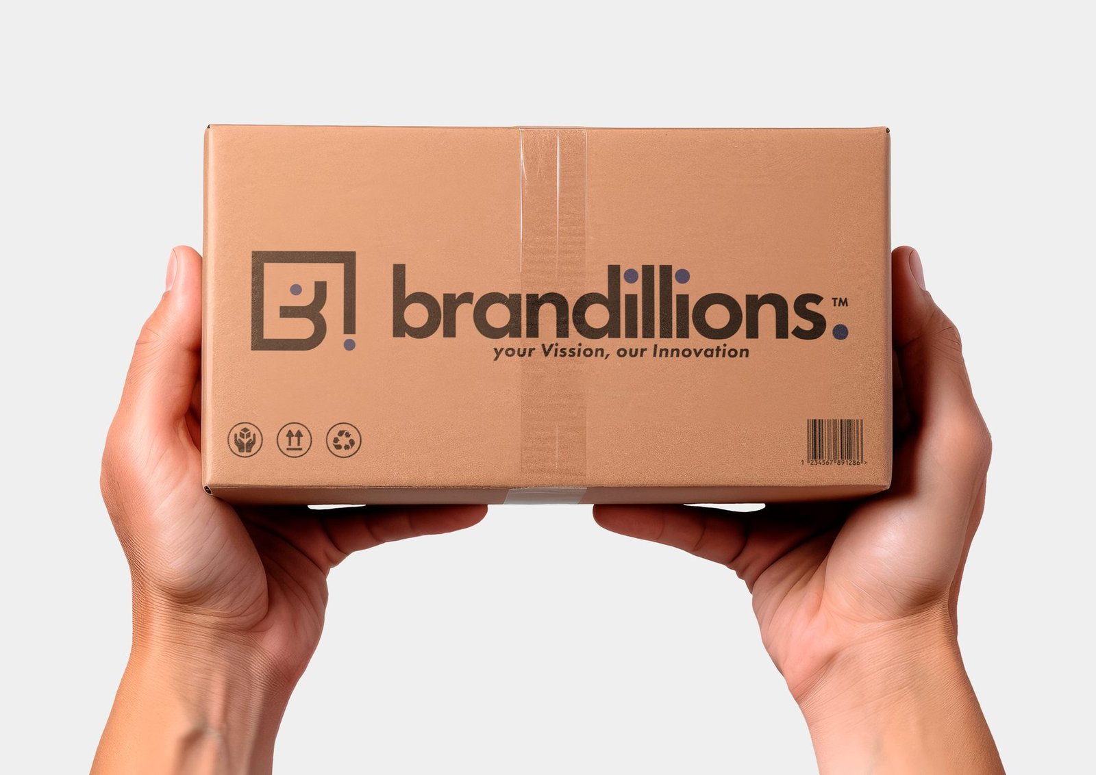 Brandillions branded shipping box mockup