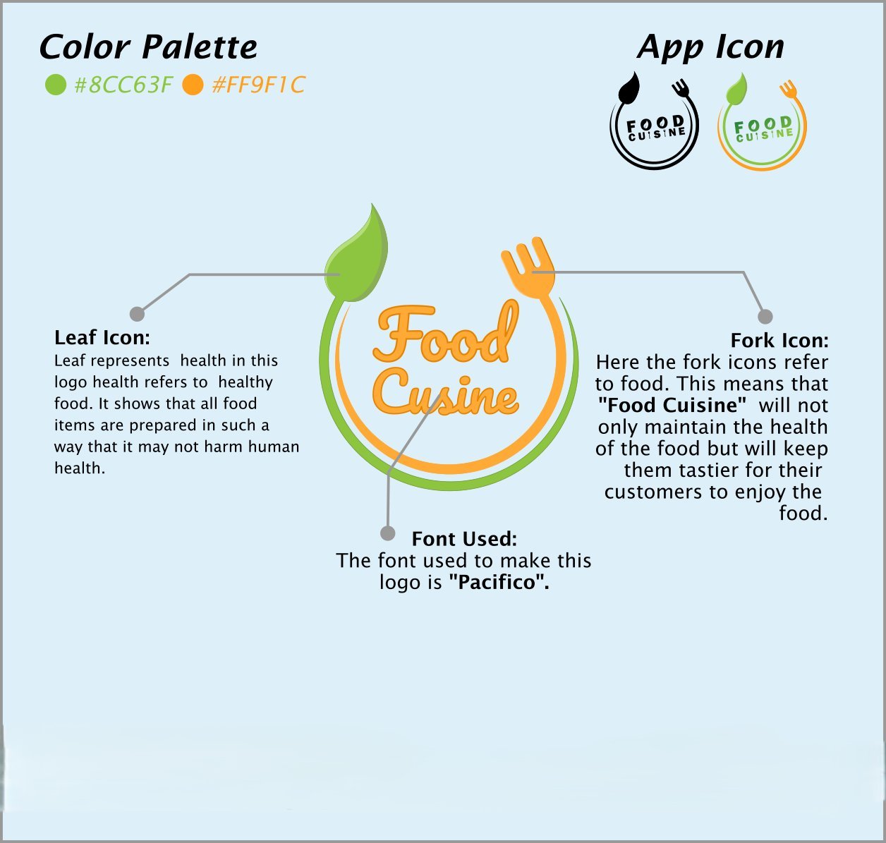 Food Cuisine logo concept sheet