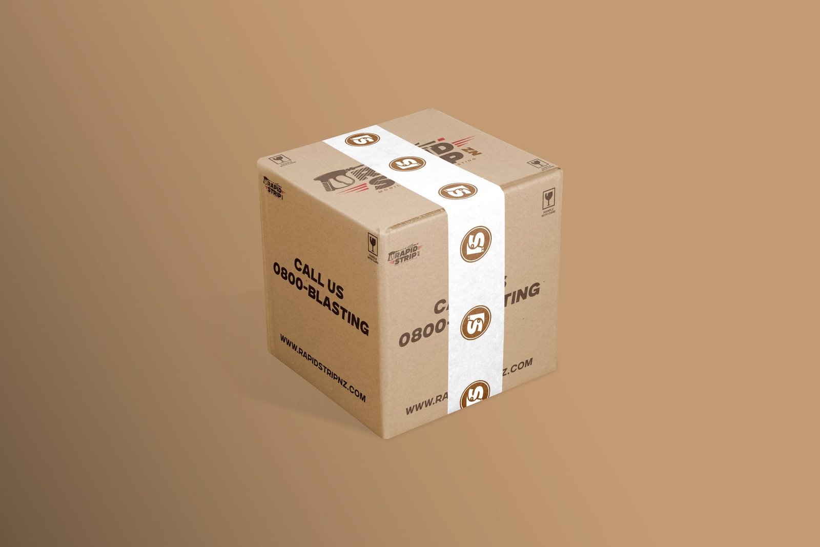 Rapid Strip NZ branded shipping box