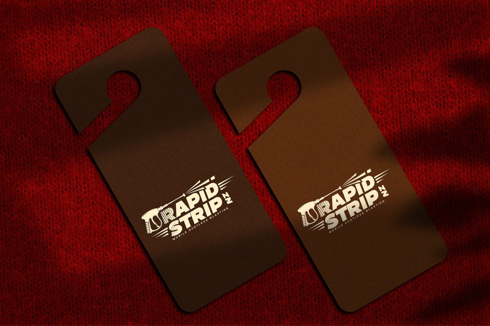 Rapid Strip NZ branded door hangers