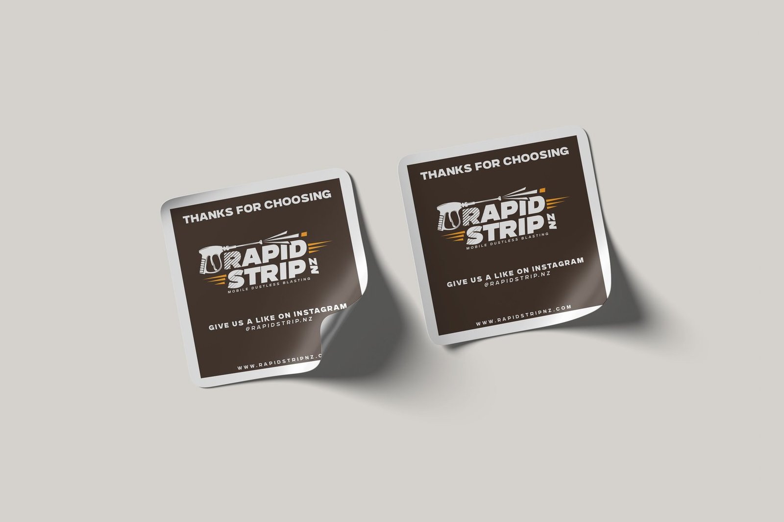 Rapid Strip NZ thank-you stickers